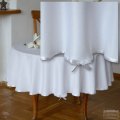 OBRUS ŚWIĄTECZNY OKRĄGŁY PLAMOODPORNY SUBTELNY BIAŁY