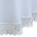 OKRĄGŁY OBRUS PLAMOODPORNY BIAŁY Z KORONKĄ NOSTALGIA koronka miniatura