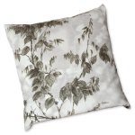 DEKORACYJNA BAWEŁNIANA  PLAMOODPORNA POSZEWKA NA PODUSZKĘ W ODCIENIU ZIELONYM I SZARYM LIŚCIE