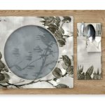 Podkładka na stół i Etui na sztućce Liście zielone komplet