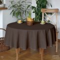 Obrus okrągły czekoladowy na stół – bawełniany, plamoodporny, dekoracyjny