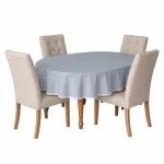 Obrus owalny szary z koronką Etno  dwustronny plamoodporny