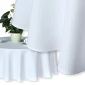 Obrus biały plamoodporny na stół okrągły Zosia