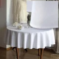 OBRUS OKRĄGŁY PLAMOODPORNY ZOSIA BIAŁY front
